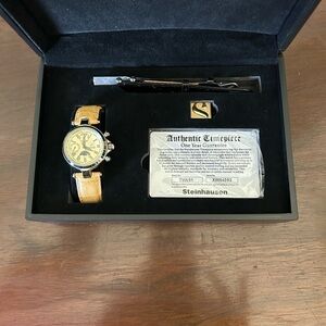 Steinhausen Women Watch With Sapphires, Leather Straps Style TW691 Mint Cond